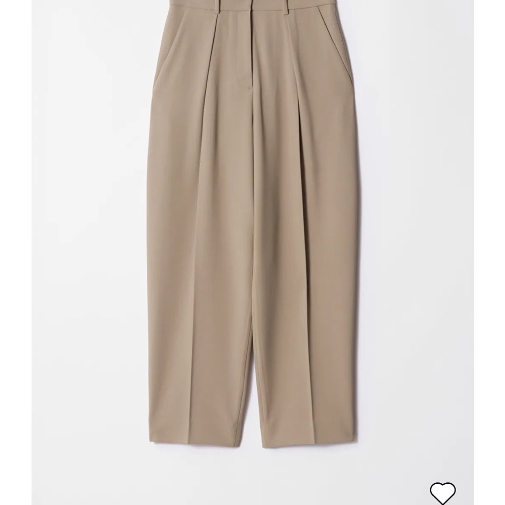 & Other Stories Black and Tan High-Waisted Tailored Tapered Trousers - Picture 4 of 7